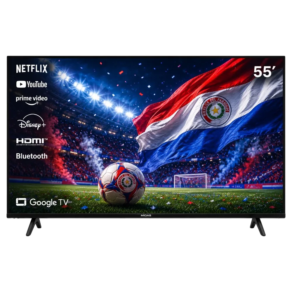 TV MIDAS 55" UHD LED SMART GOOGLE TV FRAMELESS + SOPORTE SERIE MD-XP55GTV - MIDAS - Televisores - Rapidito - Loma Grande