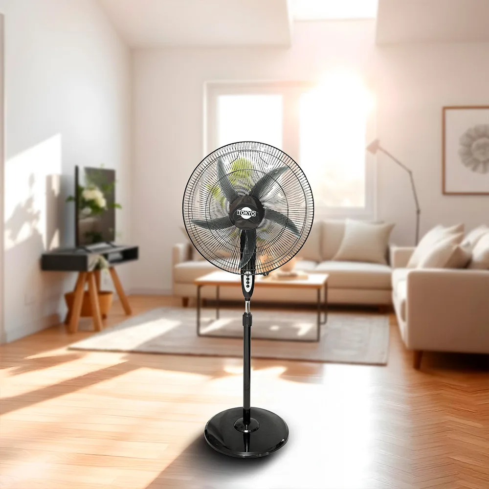 Miniatura 2 - VENTILADOR TOKYO DE PIE NEGRO BRAVISIMO 3 VEL.20-BASE REDONDA - TOKYO - Ventilador de Pie - Rapidito - Lo…