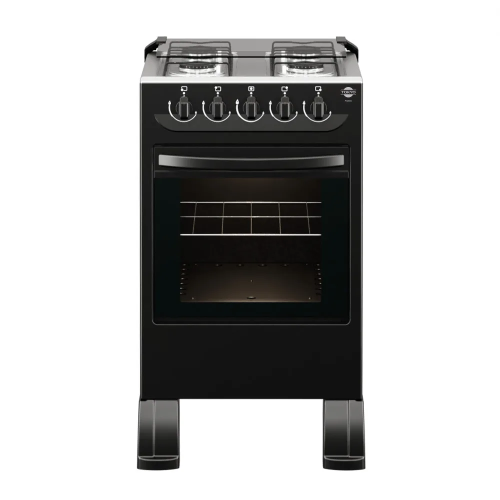 Miniatura 1 - COCINA A GAS TOKYO FLAMEX NEGRO 4H MESA INOX TAPA DE VIDRIO HORNO LIMPIA FACIL - TOKYO - Cocina - Rapidit…