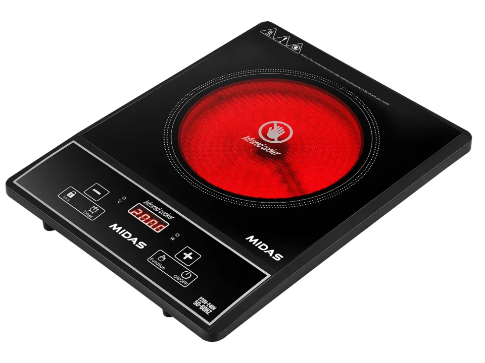 PLACA INFRARROJA MIDAS MD-PVI23M 1 HORNALLA NEGRO 2000W MD-PVI23M - MIDAS - Placas Infrarrojas - Rapidito - Loma Grande