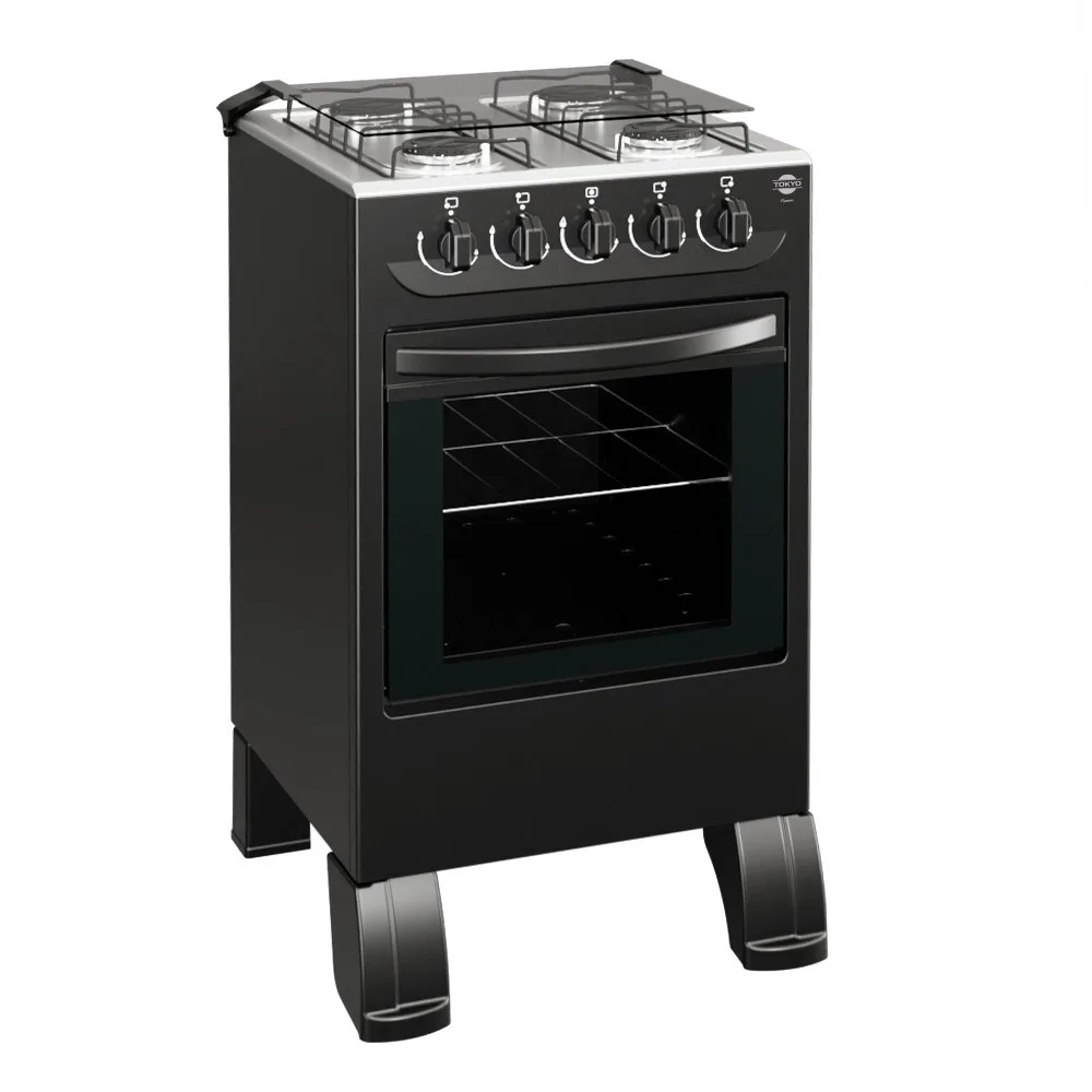Miniatura 3 - COCINA A GAS TOKYO FLAMEX NEGRO 4H MESA INOX TAPA DE VIDRIO HORNO LIMPIA FACIL - TOKYO - Cocina - Rapidit…