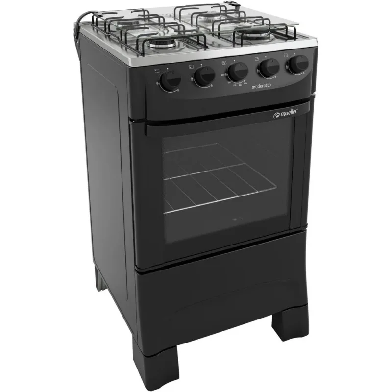 COCINA A GAS MUELLER MFI4BA 04H NEGRO-MODERATTO - MUELLER - Cocina - Rapidito - Loma Grande