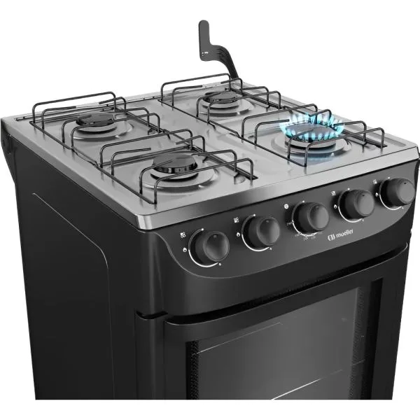 Miniatura 2 - COCINA A GAS MUELLER MFI4BA 04H NEGRO-MODERATTO - MUELLER - Cocina - Rapidito - Loma Grande