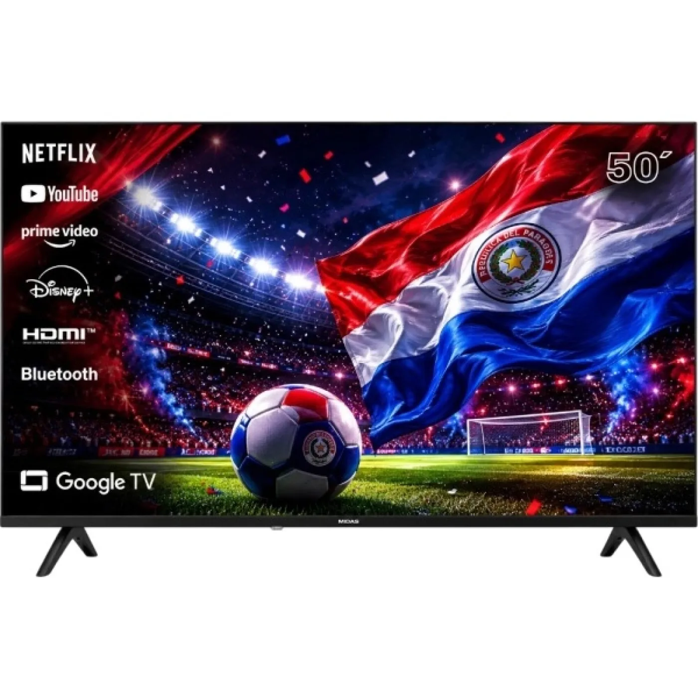 TV MIDAS 50" UHD LED SMART GOOGLE TV FRAMELESS + SOPORTE SERIE MD-XP50G - MIDAS - Televisores - Rapidito - Loma Grande
