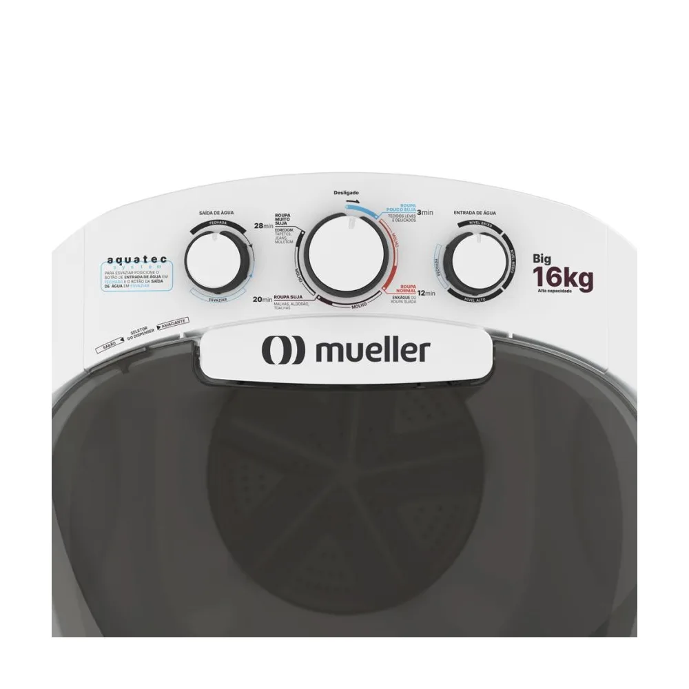 Miniatura 2 - LAVARROPAS MUELLER BIG AQUATEC BLANCO 16KG 220V/50HZ - MUELLER - Lavarropas - Rapidito - Loma Grande