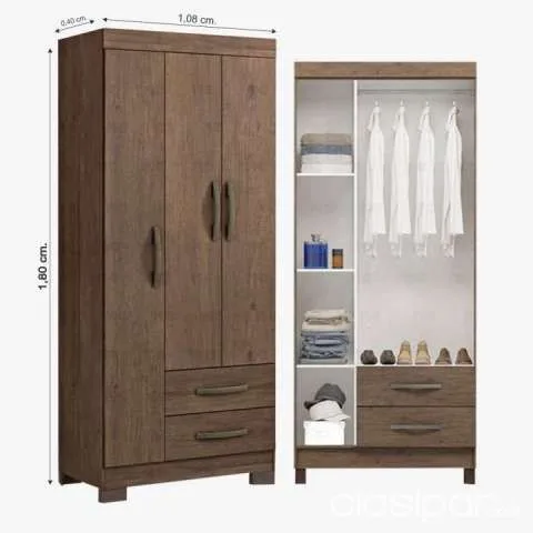 Miniatura 2 - ROPERO 3 PUERTAS NT5000 NOT - ABBA - Muebles - Rapidito - Loma Grande