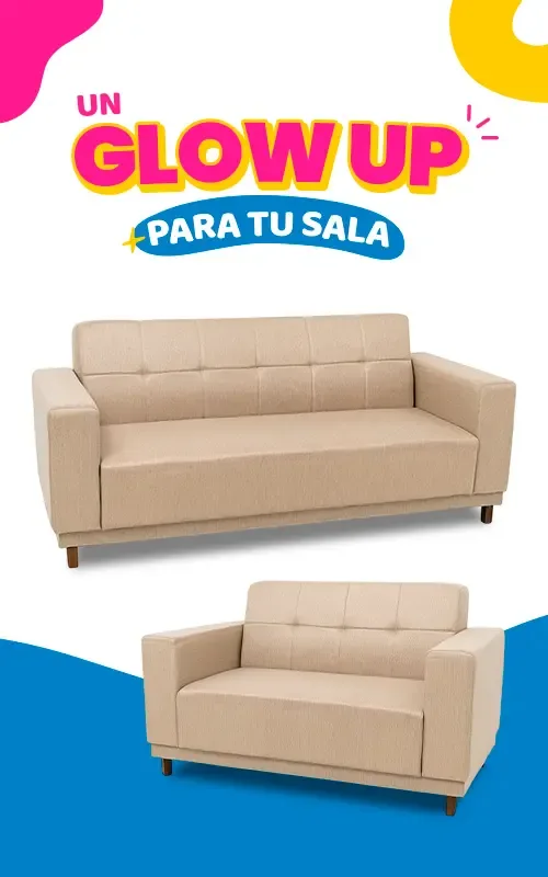 Miniatura 1 - LIVING MALAGA 2C Y 3C BEIGE 34 SR RAINBOW 100/13 MARRON - KOALA - Muebles - Rapidito - Loma Grande