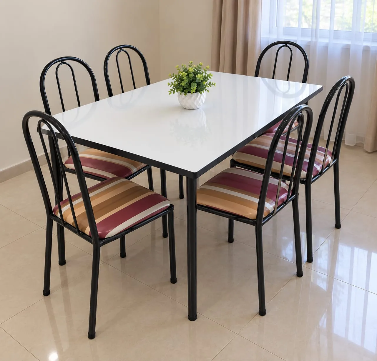 Miniatura 1 - JUEGO COMEDOR ECONOMICO DE 6 SILLAS T/S - METAL HOGAR - Muebles - Rapidito - Loma Grande